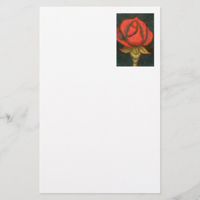 Papelería Stationery floral "Rosebud" (Anverso)