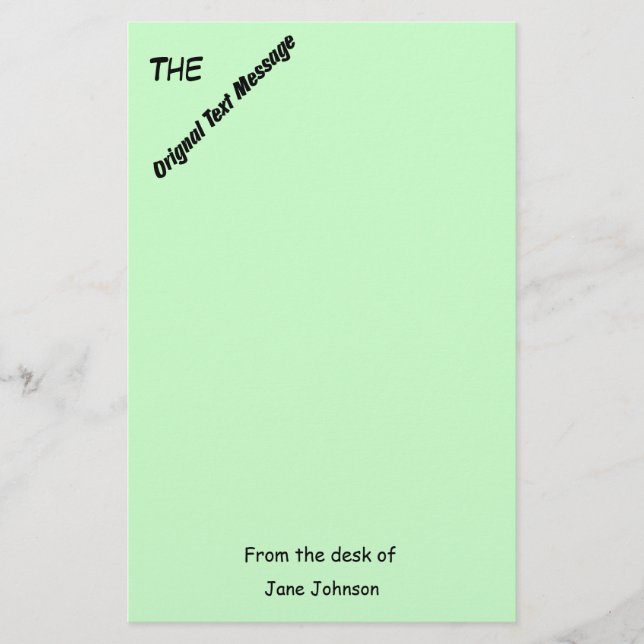 Papelería Stationery - Mensaje de texto original (Anverso)