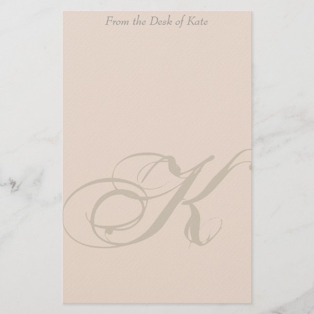 Papelería Stationery monograma K personalizado (Anverso)