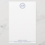 Papelería Stationery monogramada de la marina clásica<br><div class="desc">... </div>