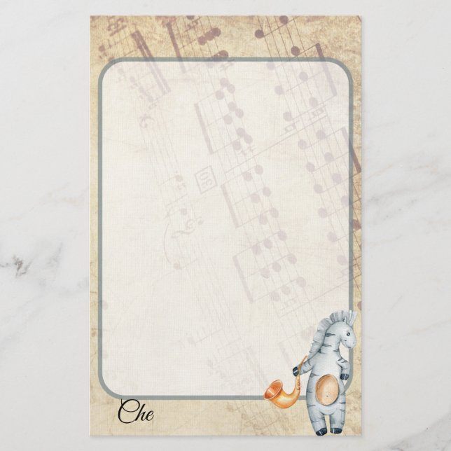 Papelería Stationery musical de época personalizada (Anverso)