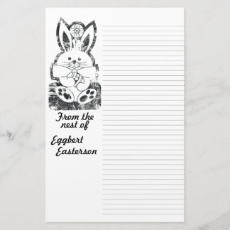 Papelería Stationery Notepaper Easter Bunny Grunge Lined