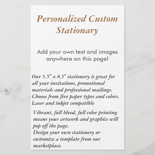 Papelería Stationery personalizada (Anverso)