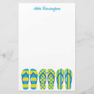 Papelería Stationery personalizada con sandalias amarillas y