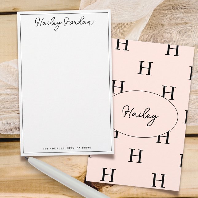 Papelería Stationery personalizada de monograma con guión si (Subido por el creador)