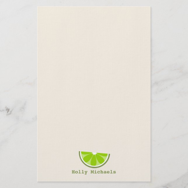 Papelería Stationery Personalizada Lime Wedge (Anverso)