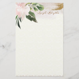 Papelería Stationery personalizada Peony Moderno Watercolor