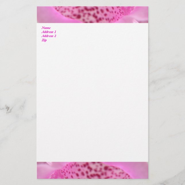 Papelería Stationery Personalizado de Petal Foxglove Pink (Anverso)