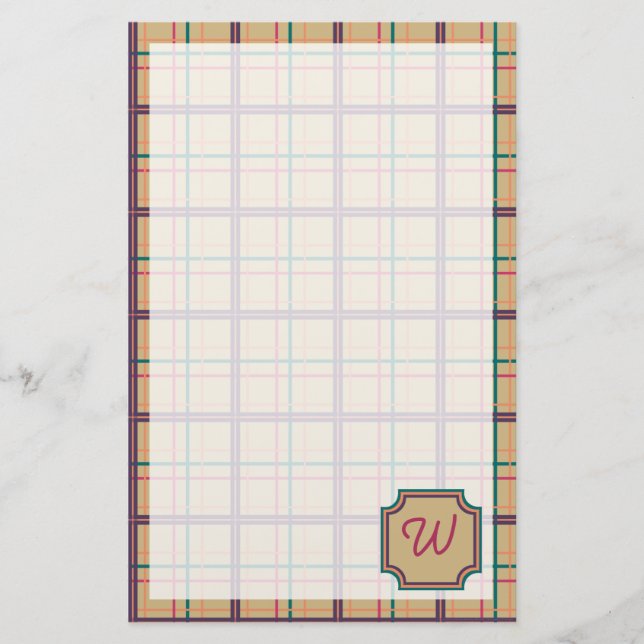 Papelería Stationery Plaid de verano (Anverso)