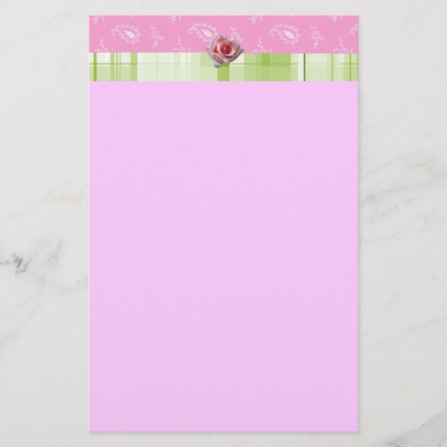 Papelería Stationery Plaid & Paisley (Anverso)