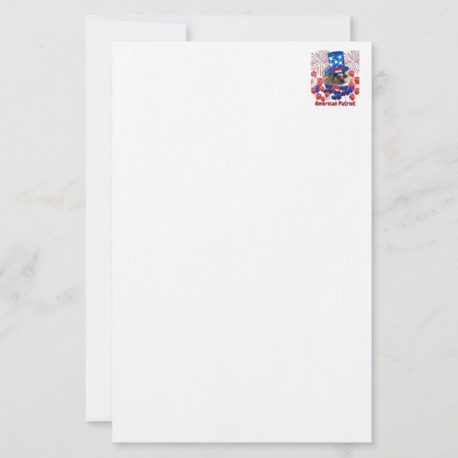 Papelería Stationery Poodle American Patriot (Anverso)