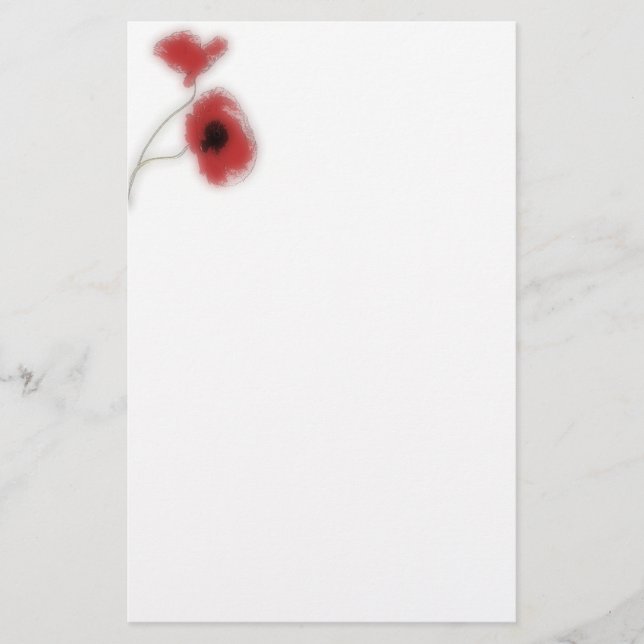 Papelería Stationery poppy (Anverso)