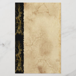 Papelería Stationery por efecto de pergamino asiático Gold D
