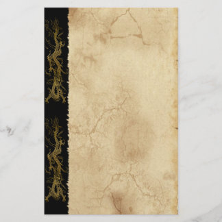 Papelería Stationery por efecto de pergamino asiático Gold D