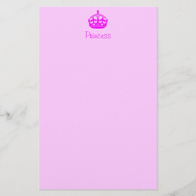 Papelería Stationery Princess personalizada (Anverso)