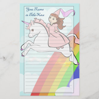 Papelería Stationery Princess y Unicorn