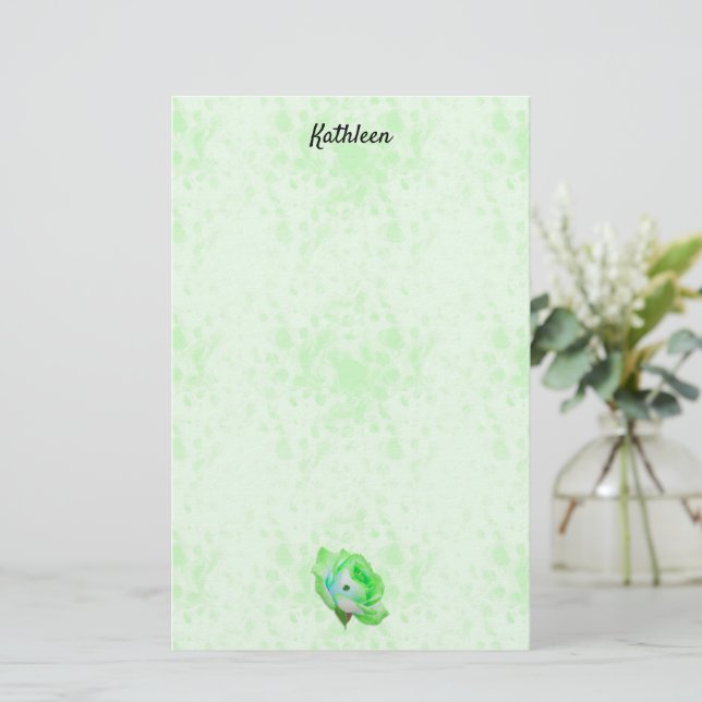 Papelería Stationery Rosa irlandés (Anverso de pie)