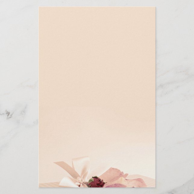 Papelería stationery rose beige paper (Anverso)