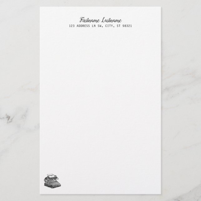Papelería Stationery Smith Premier No. 2 de máquina de escri (Anverso)