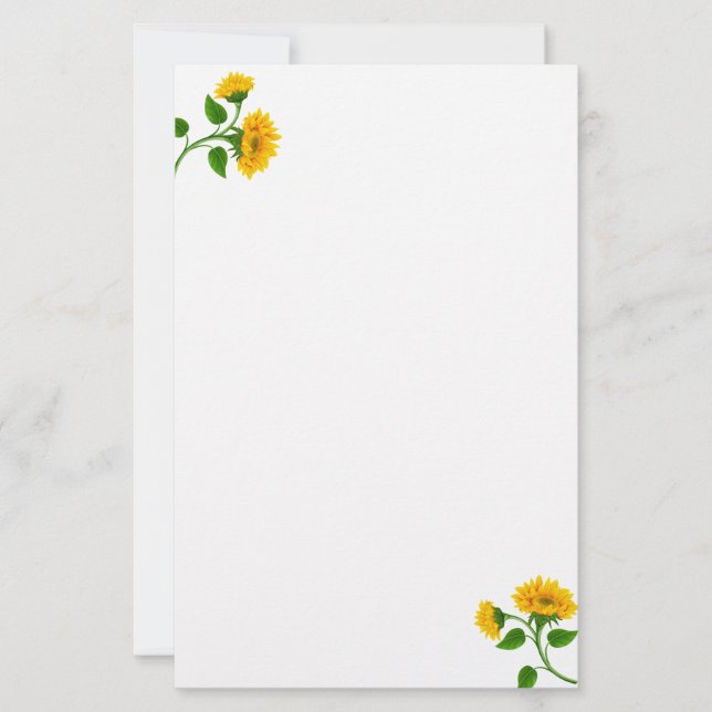 Papelería Stationery-Sunflowers Stationery (Anverso)