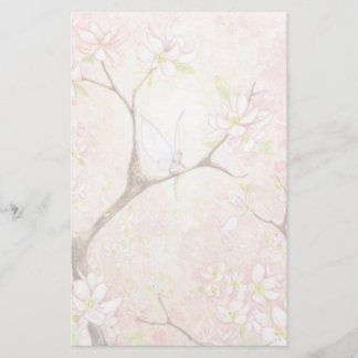 Papelería Stationery "Vista de flores rosadas"