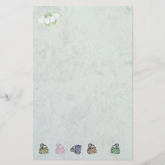 Papelería stationery white butterflies with