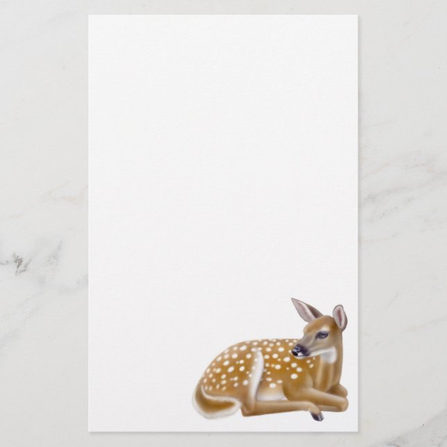 Papelería Stationery Whitetail Deer Fawn (Anverso)
