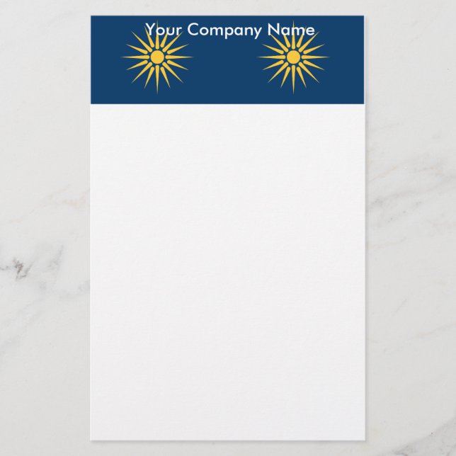 Papelería Stationery with Flag of Macedonia, Greece (Anverso)