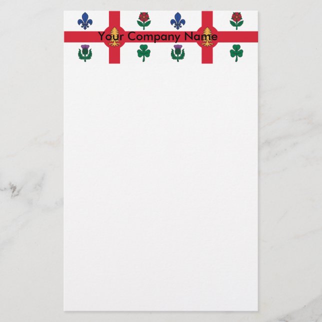 Papelería Stationery with Flag of Montreal, Canada (Anverso)