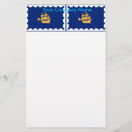 Papelería Stationery with Flag of Quebec City, Canada