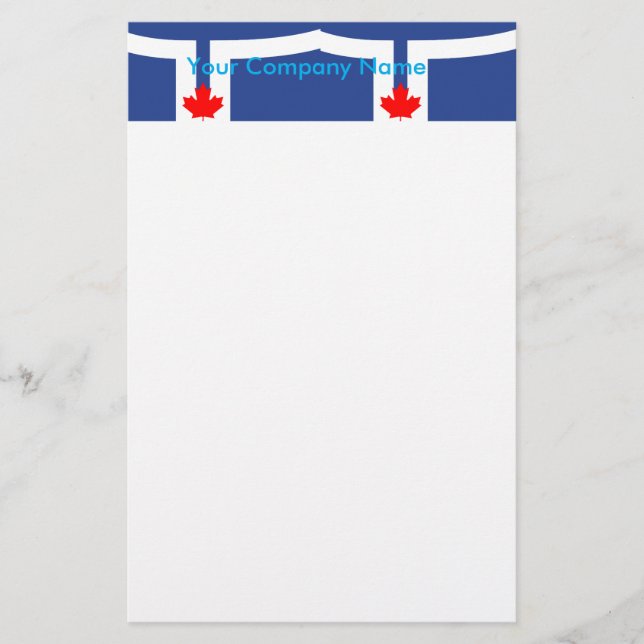 Papelería Stationery with Flag of Toronto, Canada (Anverso)