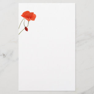 Papelería Stationery with two poppies