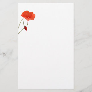 Papelería Stationery with two poppies