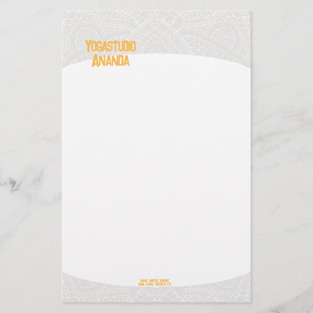 Papelería Stationery Yogastudio Briefpapier (Anverso)