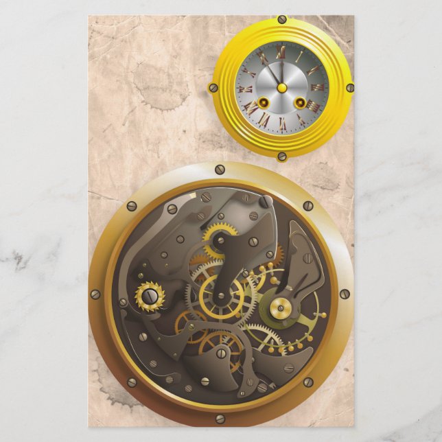 Papelería Steampunk Uhr (Anverso)