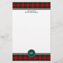 Papelería Stewart del Atholl Clan Tartan Monogram