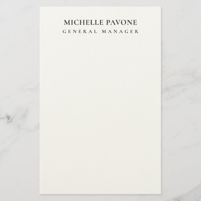 Papelería Stylish Black & White Simple Plain Professional (Anverso)