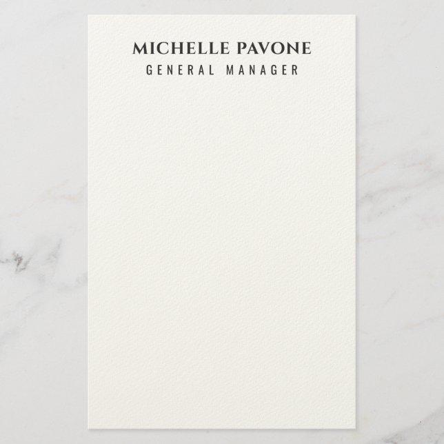 Papelería Stylish Black & White Simple Plain Professional (Anverso)