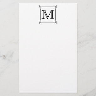Papelería Su letra. Monograma de encargo. Blanco y negro