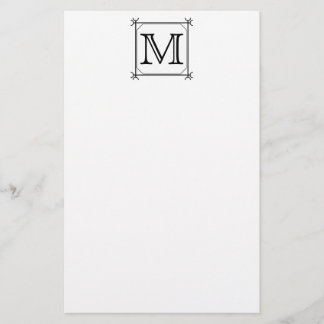 Papelería Su letra. Monograma de encargo. Blanco y negro