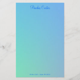 Papelería Suave Verde Aqua Azul Ombre