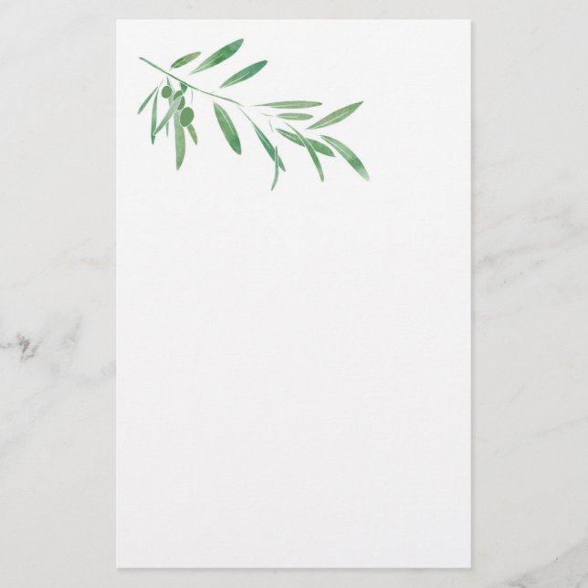 Papelería Subdivisión Olive de color agua (Anverso)