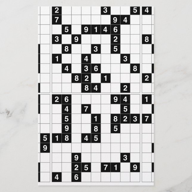 Papelería sudoku blanco negro (Anverso)