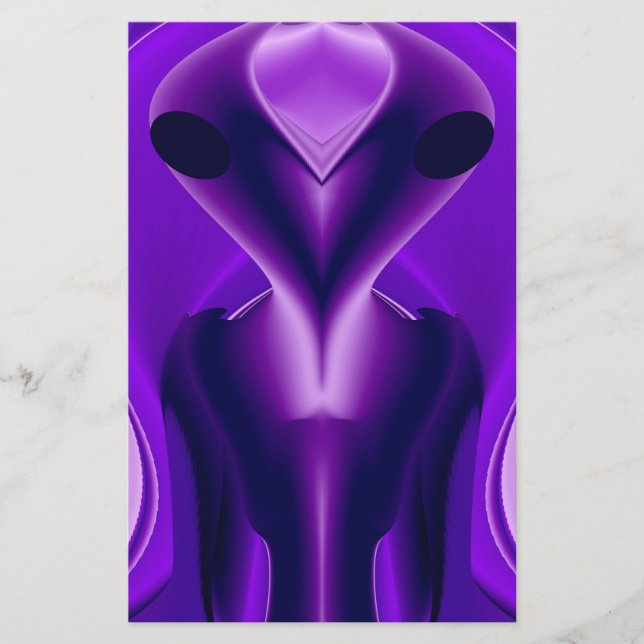 Papelería Sueños del arcoiris púrpura 3D , Alien (Anverso)