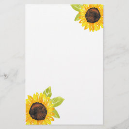 Papelería Sunflower acuarela pintada a mano