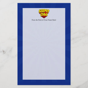 Papelería Super Papá, Día del Padre Azul/Rojo Superhéroe