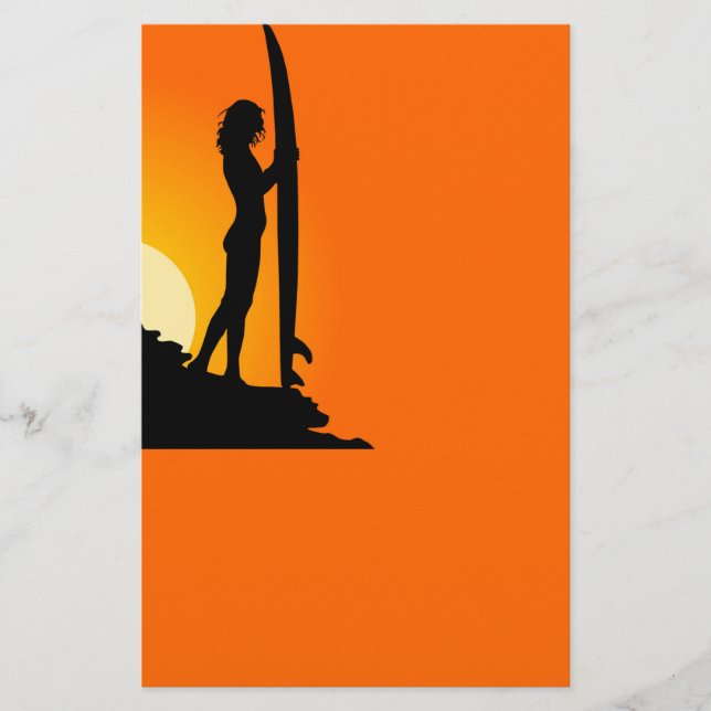 Papelería Surfer Chica Stationery (Anverso)