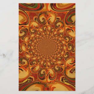 Papelería Swirling Resumen naranja, tonos marrones y verdes