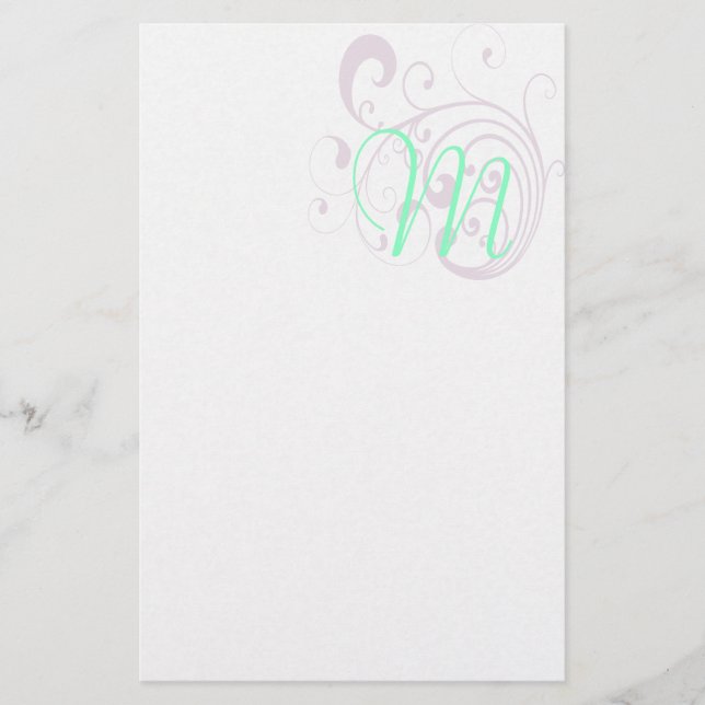 Papelería Swirly Lavender (Anverso)