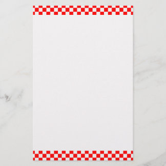 Papelería Tablero de ajedrez rojo y blanco clásico de STaylo